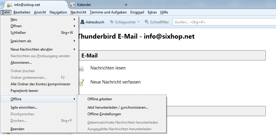 Screenshot Thunderbird Troubleshooting