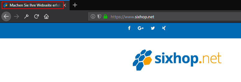 Screenshot des Titles der Webseite im Browsertab